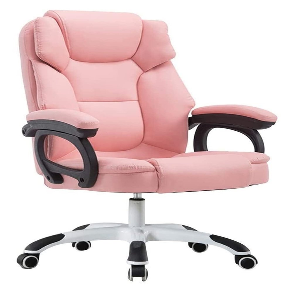 FLBT Ergonomic High-Back Office Gaming Chair with Reclining Backrest, Pink