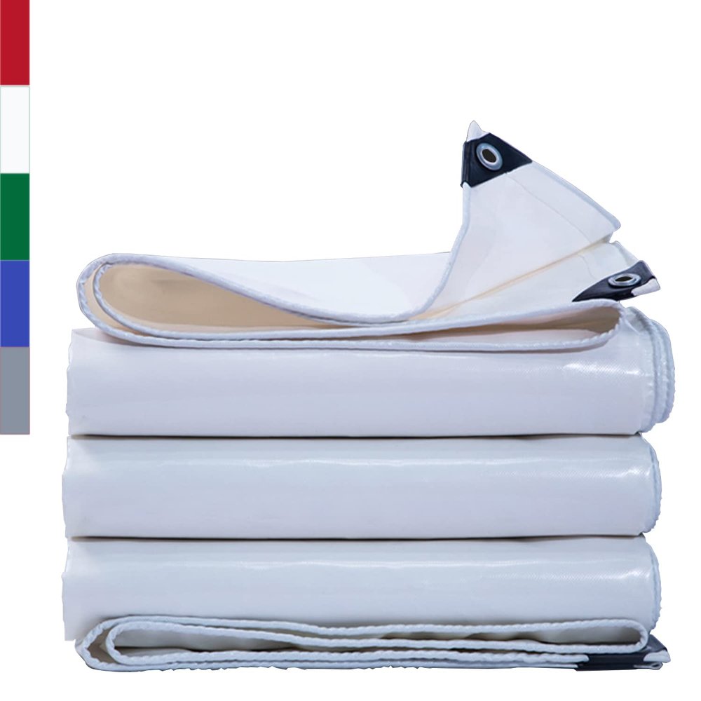 AMXFS PVC Tarp, 0.5 mm Thick, 1.8 x 2.8 m, 500 g/m, White