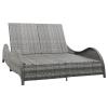 ZEYUAN Double Sun Lounger with Cushion, Poly Rattan, Anthracite view 1