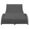 ZEYUAN Double Sun Lounger with Cushion, Poly Rattan, Anthracite view 2