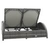 ZEYUAN Double Sun Lounger with Cushion, Poly Rattan, Anthracite view 3