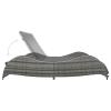 ZEYUAN Double Sun Lounger with Cushion, Poly Rattan, Anthracite view 4