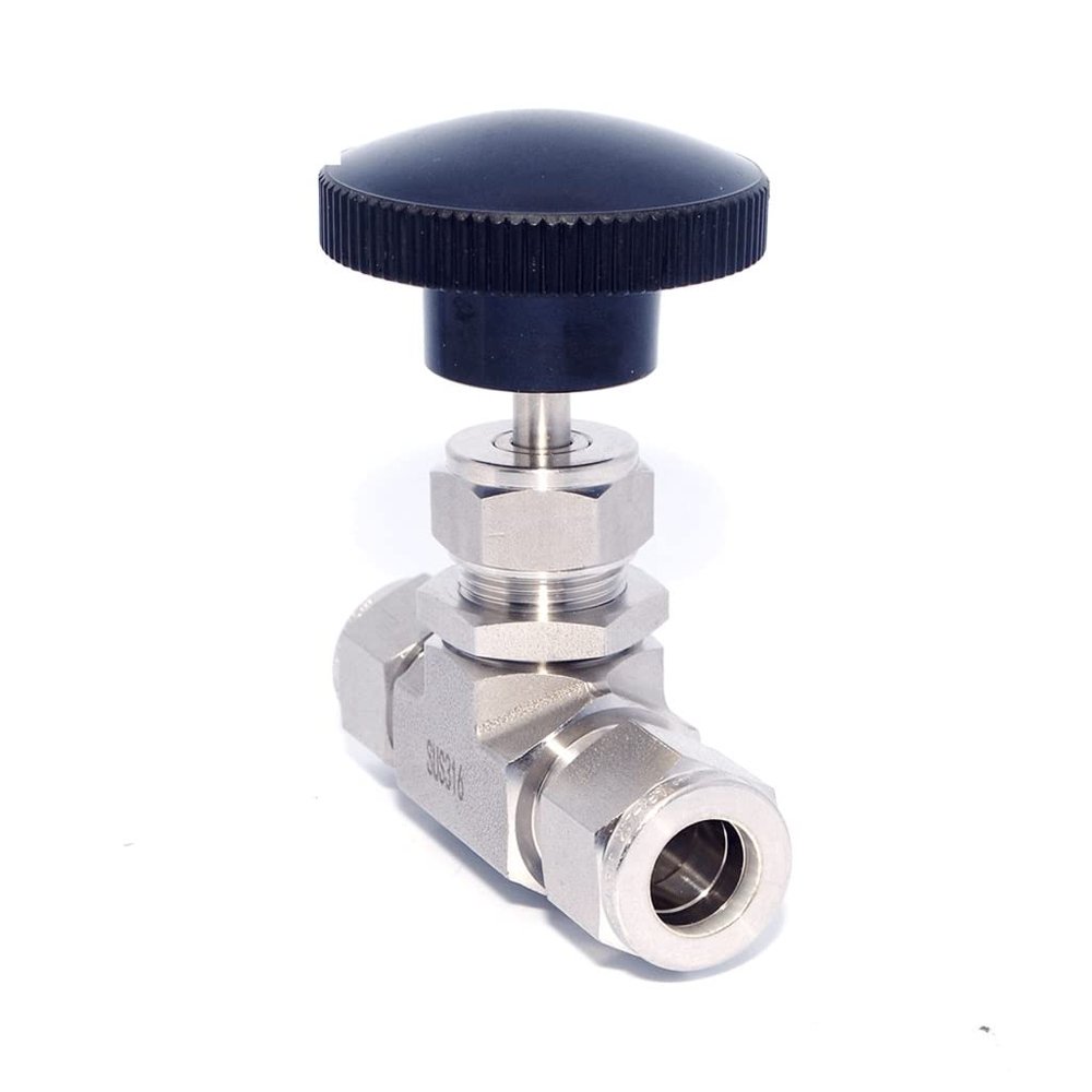 EVANEM 6000 PSI Stainless Steel Compression Needle Valve for Air and Gas, PTFE Seal, 6 mm