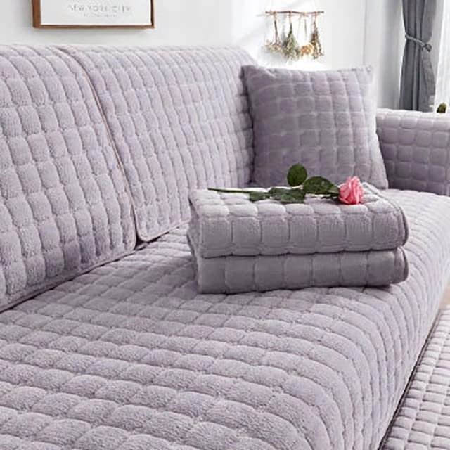 uyeoco 1-Piece Velvet Sofa Cover/Throw for 1–4-Seater and L-Shaped Sofas, Color D, 70 x 90 cm