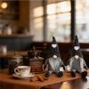 Maritown Plush Coffee Gnome Decor, Handmade Coffee Bar Gnomes, Farmhouse Swedish Tomte Gnomes for Cafe, Kitchen, Home Office (Black, 2-Piece) view 3