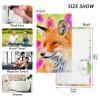 YOUJUNER 2-Piece Cotton Hand Towel Set, Fox Design view 3