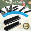 Cosmos 2-Piece Acrylic Billiard Cue Rack Wall Mount, EVA Foam Clips, Holds 6 Pool Cues, Solid Black view 3