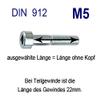 M5 Socket Head Cap Screws, Hex Socket, V2A Stainless Steel, DIN 912 (50, M5 x 50 mm) view 4