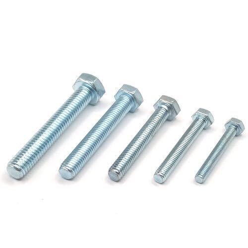 M10 Hex Bolt, Zinc-Plated Steel, DIN 933, M10 x 95 mm, 5-Pack
