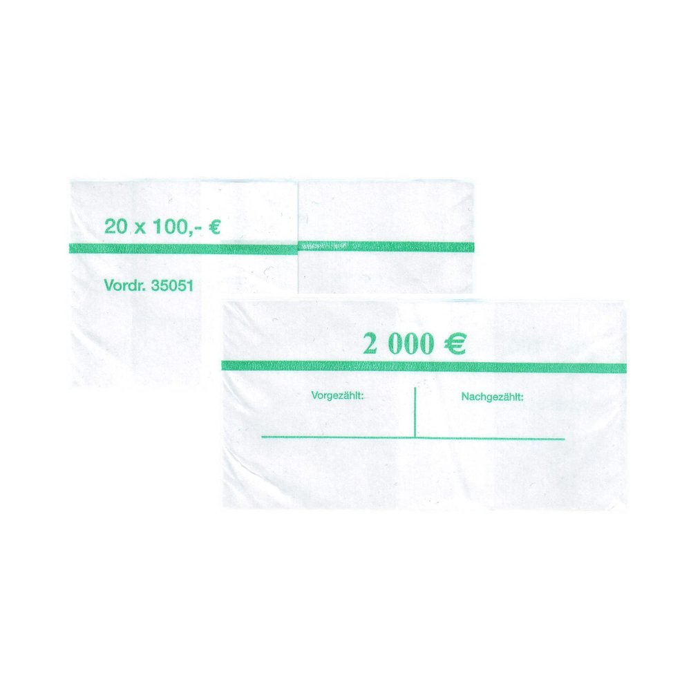 EURO Banknote Straps | 10 x 20 x €100 (= €2,000) | For New €100 Notes, 2nd Series | Ships Within 24 Hours