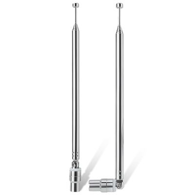 Fohevers 2-Pack 7-Section Telescoping TV-Plug Antennas for AM/FM Radio, HD DAB, and Receivers
