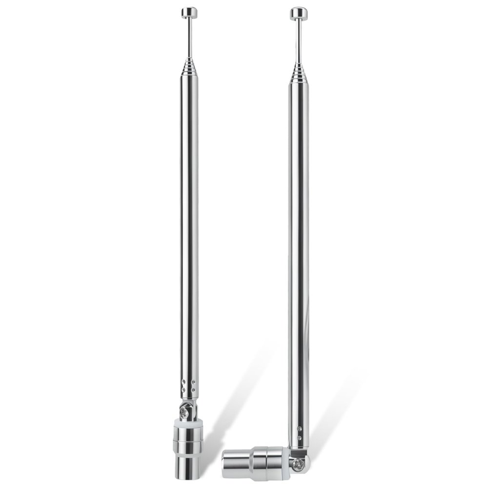 Fohevers 2-Pack 7-Section Telescoping TV-Plug Antennas for AM/FM Radio, HD DAB, and Receivers
