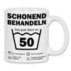wowshirt Mug “Handle with Care—This Good Piece Is 50” 50th Birthday Gift, 50 Years, White view 1
