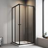 80 x 90 cm Black Sliding-Door Corner Shower Enclosure view 1