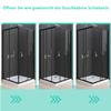 80 x 90 cm Black Sliding-Door Corner Shower Enclosure view 2