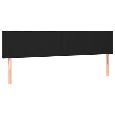 vidaXL LED Headboard Black 160 x 5 x 78/88 cm Faux Leather