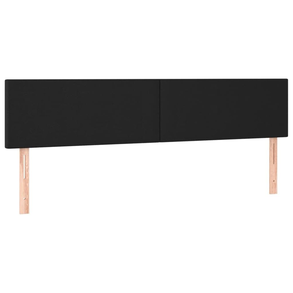 vidaXL LED Headboard Black 160 x 5 x 78/88 cm Faux Leather