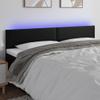 vidaXL LED Headboard Black 160 x 5 x 78/88 cm Faux Leather view 2