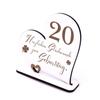 20th Birthday Decorative Heart Stand, 15 x 15 cm view 1