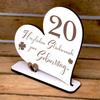 20th Birthday Decorative Heart Stand, 15 x 15 cm view 3
