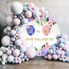 SDOTPMT 1 m Round Baby Shower Gender Reveal Backdrop, Floral Balloons and Gold Powder view 3