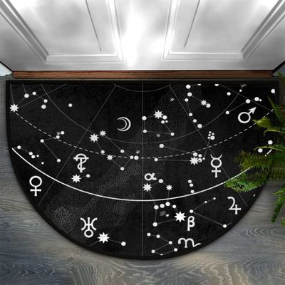 TropicalLife Galaxy Constellation Half-Round Low-Pile Entryway Mat