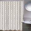 VASENA Geometric Waterproof Mold-Resistant Shower Curtain with 12 Hooks view 2