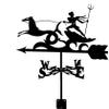 Creative Metal Witch Weather Vane Wind Direction Indicator for Garden and Yard Decoration, Stainless Steel Animal Weather Vane (Horse) (Chariot) view 1