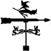 Creative Metal Witch Weather Vane Wind Direction Indicator for Garden and Yard Decoration, Stainless Steel Animal Weather Vane (Horse) (Chariot) view 2