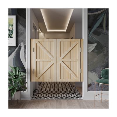 Solid Wood Swinging Partition Door, Cowboy-Style Half Door, Stainless Steel Hinges, Customizable, W100 x H90 cm (39 x 35 in)
