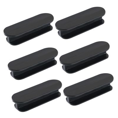 HONMEET Black Window and Cabinet Handles, 6-Pack, Self-Adhesive ABS, Drill-Free Installation