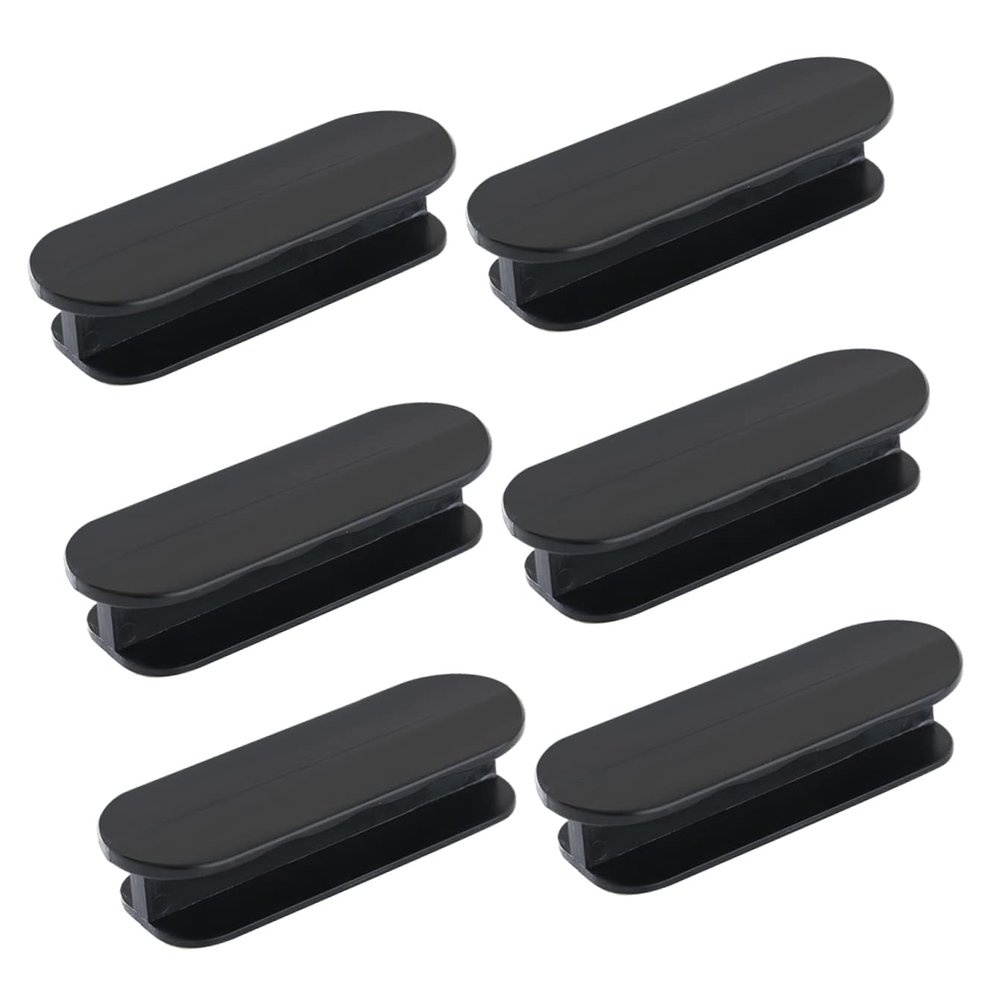 HONMEET Black Window and Cabinet Handles, 6-Pack, Self-Adhesive ABS, Drill-Free Installation