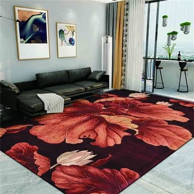 RUGMRZ Red Crystal Velvet Flower Rug, 60 × 90 cm