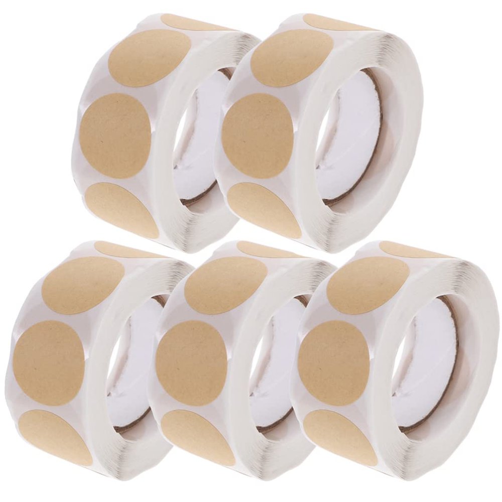 Round Dot Stickers, 5 Rolls, Khaki