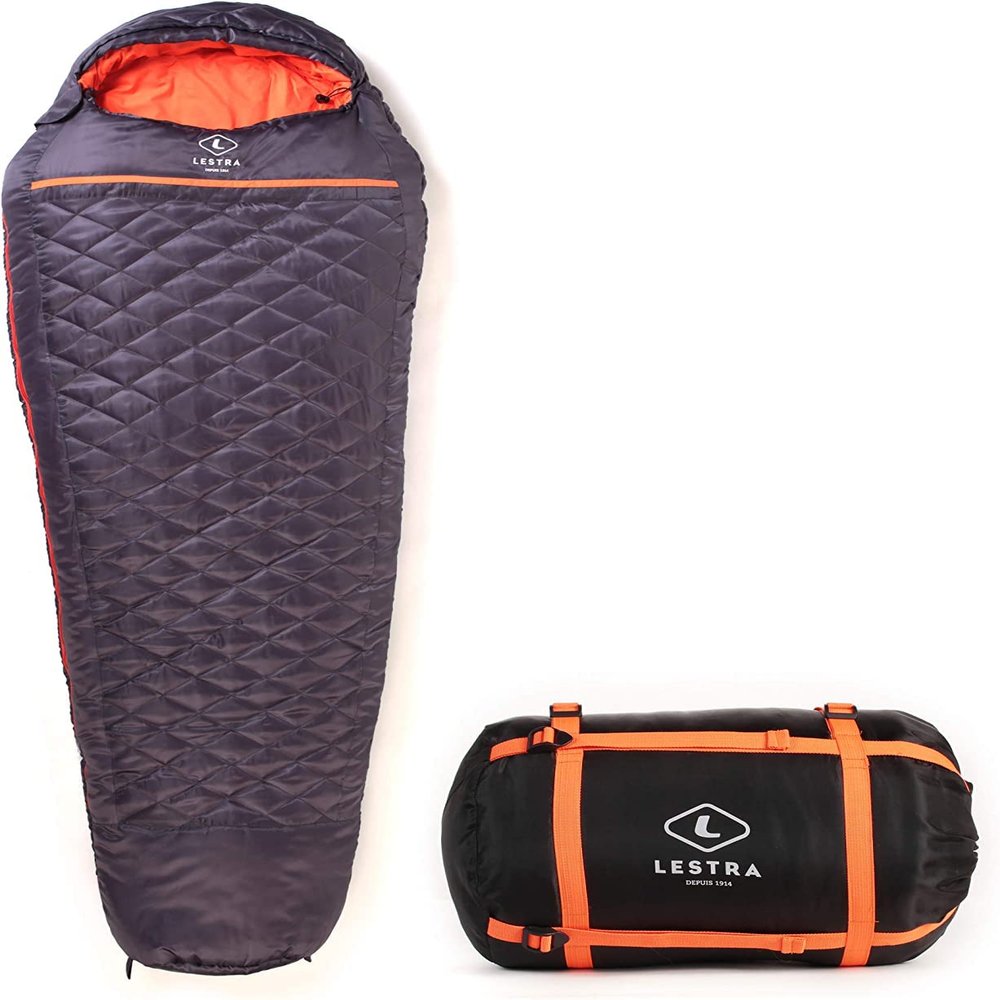 Lestra Outdoor Mount Everest 210 All-Season Mummy Sleeping Bag, Comfort Limit -5°C, 210 × 80 cm, 1.7 kg, Dark Gray