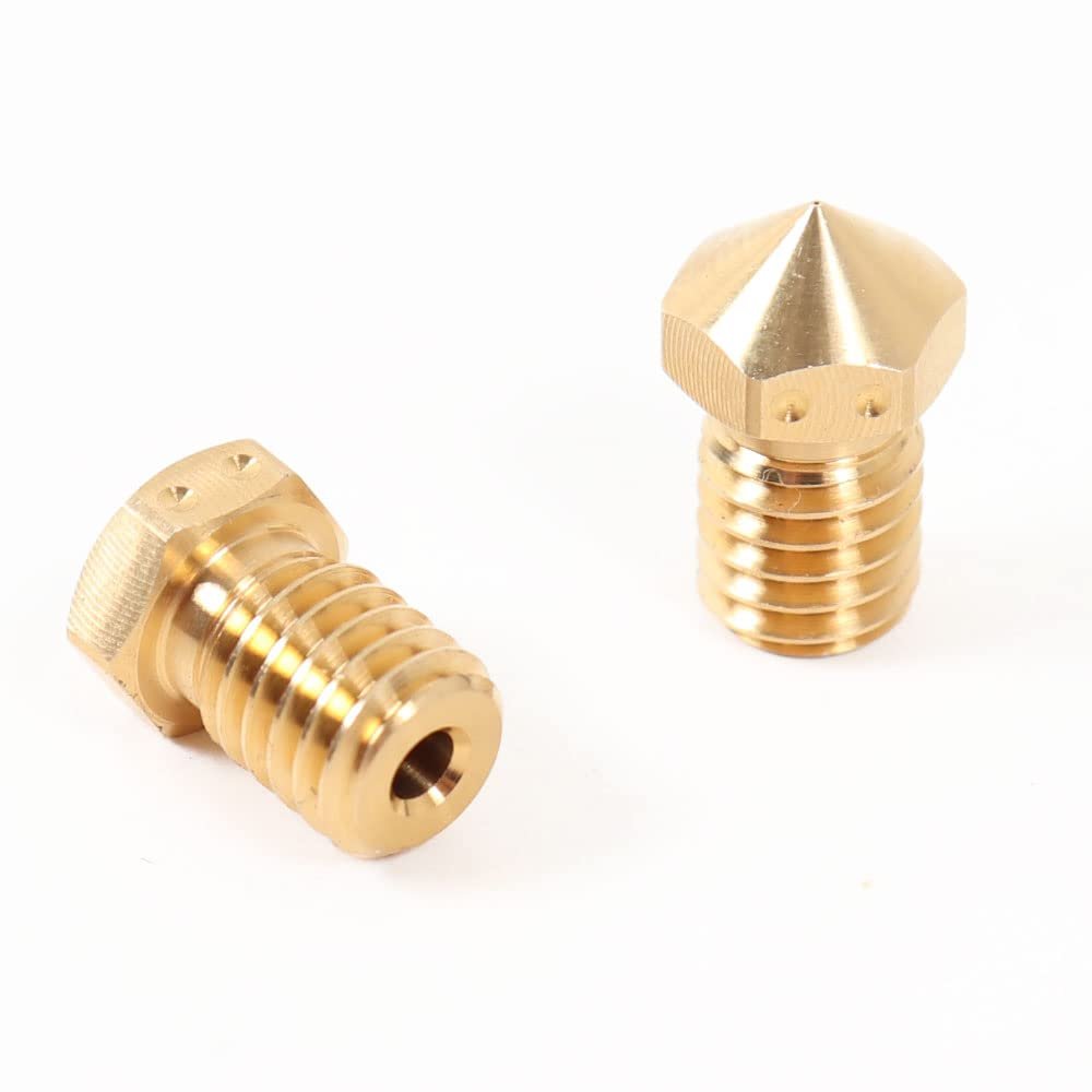 Blurolls 2-Piece Copper V6 Nozzle Set for 3D Printer Hotends, MK3S Voron