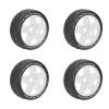 Dilwe 1:8 GT RC On-Road Tires, 4-Piece Set with 17 mm Adapters, White view 2