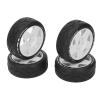 Dilwe 1:8 GT RC On-Road Tires, 4-Piece Set with 17 mm Adapters, White view 3