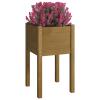 MOONAIRY Planter, Outdoor Garden Flower Pot, Cachepot, Large Plant Pot, Honey Brown, 40 x 40 x 70 cm, Solid Pine Wood view 3