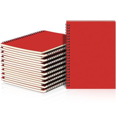 Yahenda A5 Spiral Notebooks, 21.6 x 14.9 cm, Lined, 100 Pages, Soft Cover, Red, 18-Pack