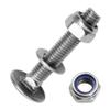 Techtanium M8 x 35/35 mm Stainless Steel A2 Carriage Bolts with Lock Nuts and Washers, 50-Pack view 1