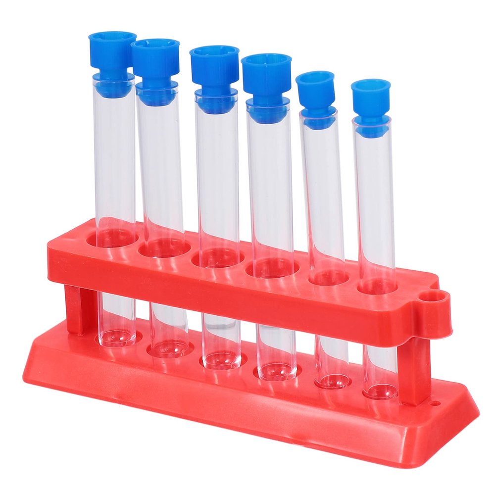 PLAFOPE 3-Piece Test Tube Rack Set with Clear Test Tubes for Experiments, Laboratory Supplies, and School Projects