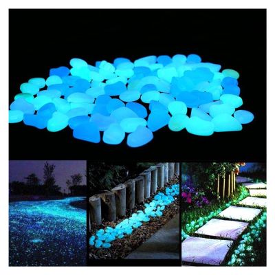 300-Piece Garden Glow-in-the-Dark Pebbles for Walkways, Plants, Aquariums, and Decor (White, 500 pcs)