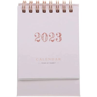 Mini Desk Calendar, Creative Flip-Stand Desktop Calendar 2023 for Home Office and School