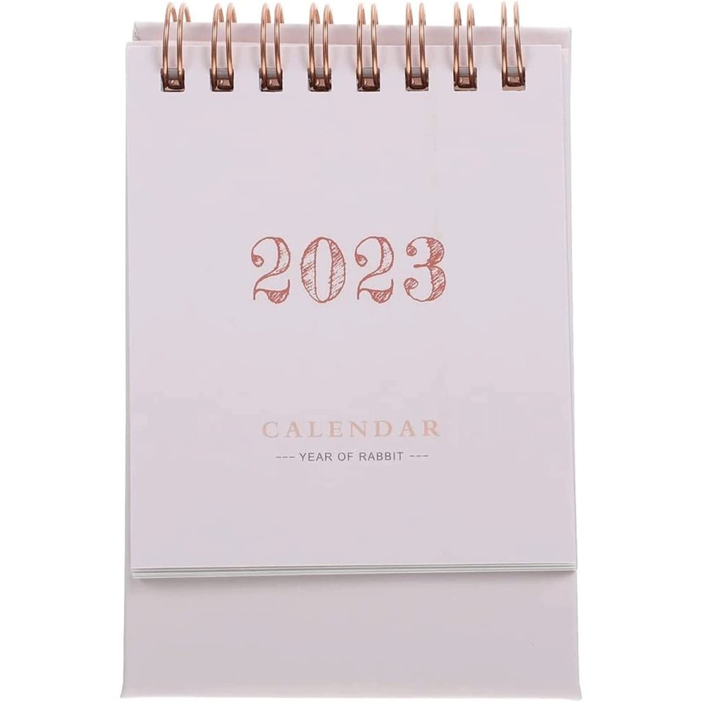 Mini Desk Calendar, Creative Flip-Stand Desktop Calendar 2023 for Home Office and School
