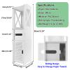 White Narrow Bathroom Storage Cabinet with Tall Storage view 2