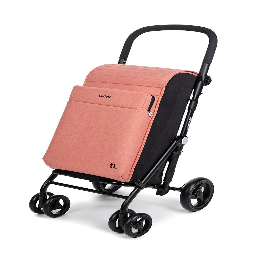 Carlett Urban Family Foldable Shopping Trolley, 62L, Salmon