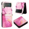 Crossbody Leather Phone Case for Samsung Galaxy Z Flip 4/3 5G, Flip4/Flip3, Marble Pattern, LS001 No Strap view 4
