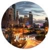 Houston, Texas Round Metal Wall Sign, 9 x 9 in view 1