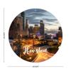 Houston, Texas Round Metal Wall Sign, 9 x 9 in view 2